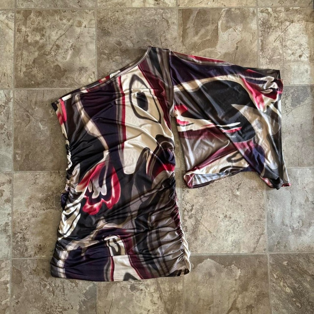 Y2K Asymmetrical Abstract Dress